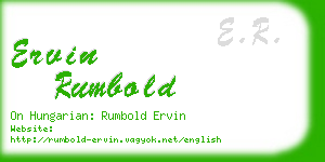 ervin rumbold business card